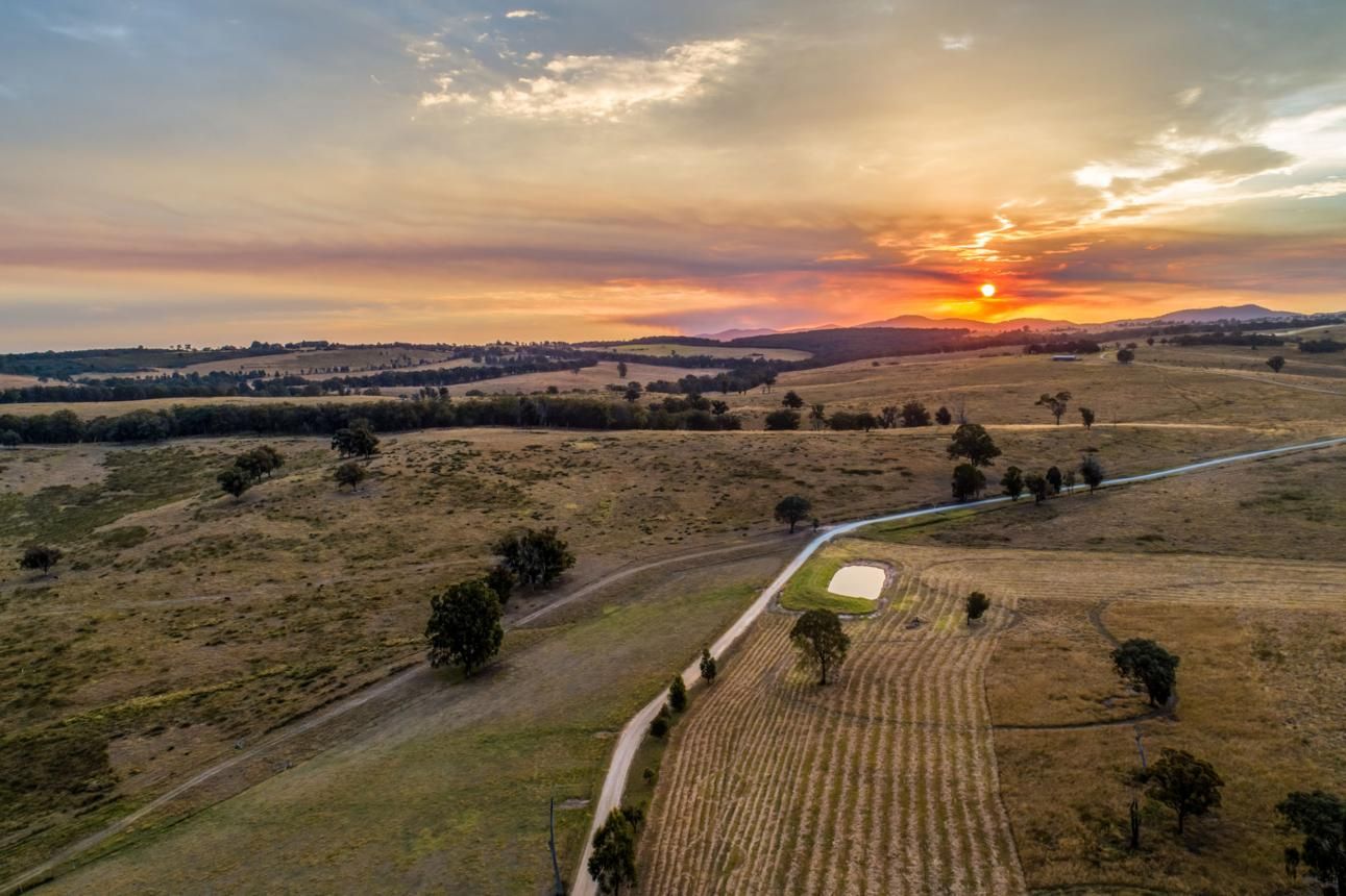 Sunset over the rolling fields near Diggers Rest, Victoria