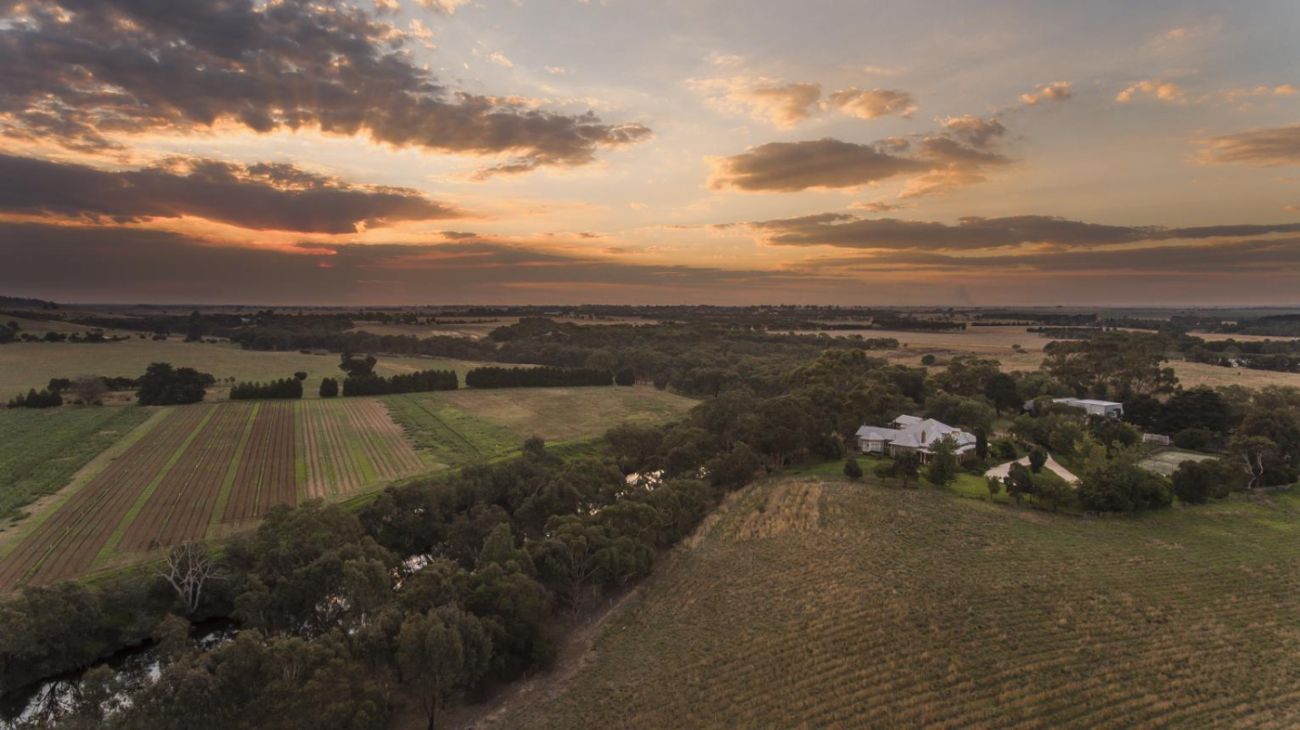 Sunset over farmland near Sunbury, Victoria